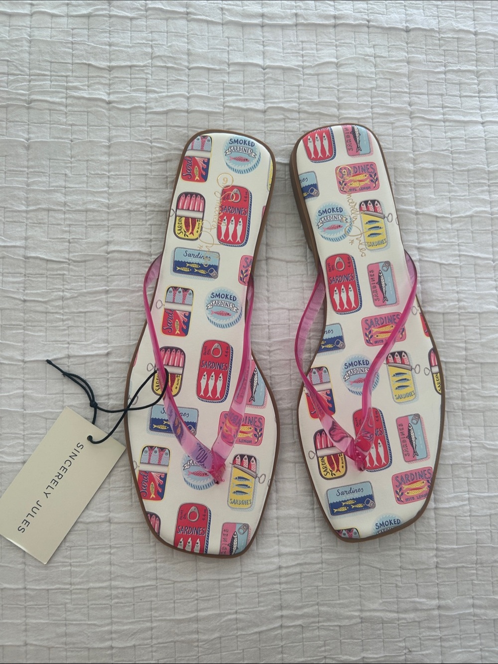 Sincerly Jules Pink Multi-Print Flip Flop Sandals